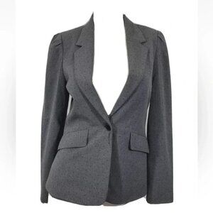Elle Gray Polka Dots Stretch blazer suit single button front Size 6